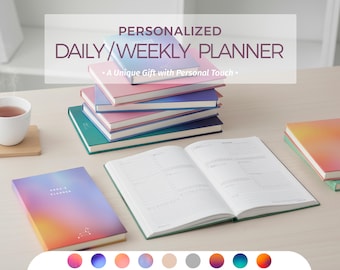 Personalized Weekly Planner. Custom Productivity Journal with Habit Tracker. Unique Gift for Women, Christmas or Birthday Organizer Notebook