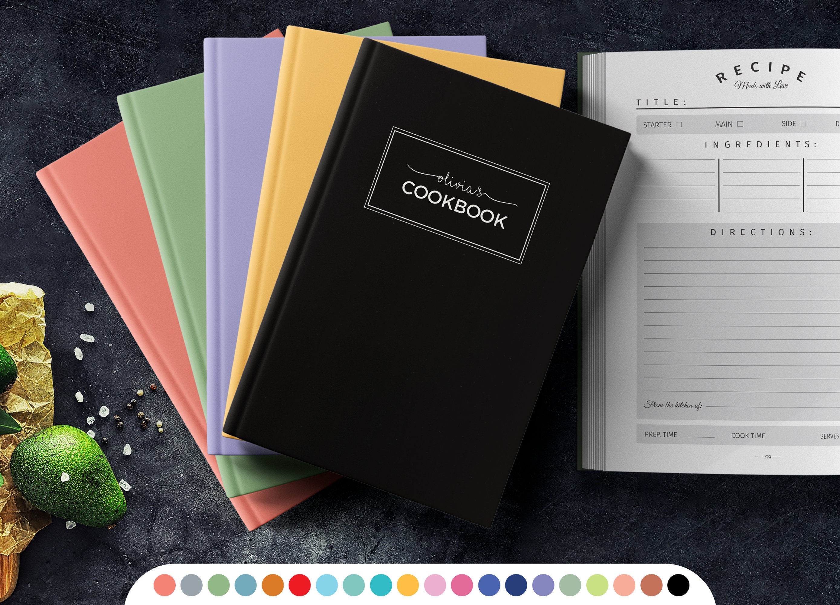 Hardcover Recipe Journal Custom Kitchen Diary Hardcover Recipe Journal Custom Kitchen Diary