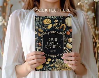 Write your own 114 or 228 recipes-Personalized blank cookbook with measurement page. Custom gift for birthday, gift for friend, gift for mom