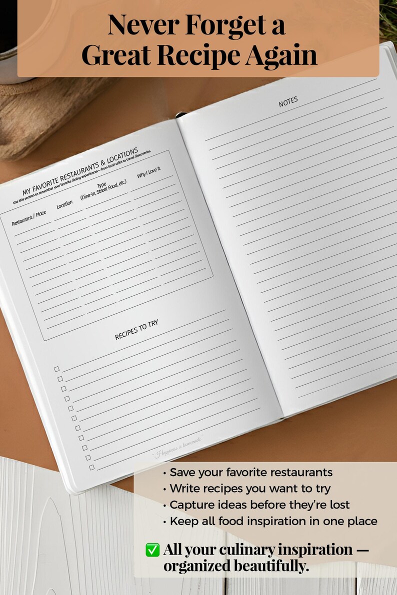 Personalized Recipe Journal: Family Recipe Book for 228+ recipes. Custom Blank Cookbook image 12