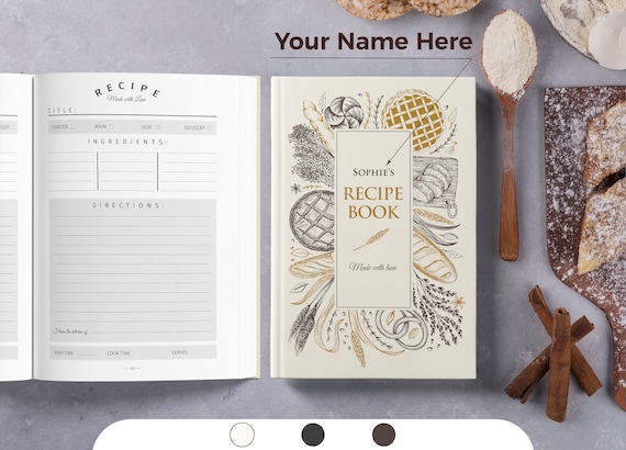 Personalized Recipe Book With Measurement Page. Write Your Own 228