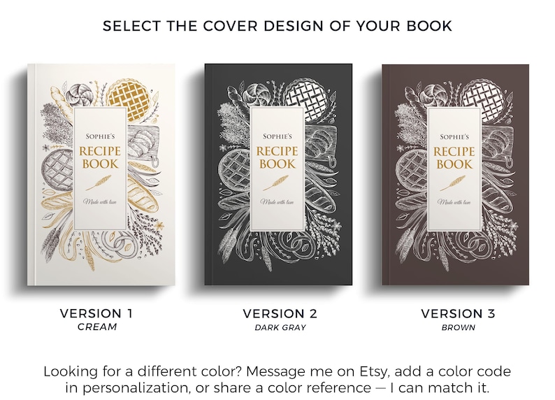 AI-free Personalized Recipe Journal: Custom Cookbook - 228 Recipe Pages. USA Quality Made Unique Blank Recipe Book image 4