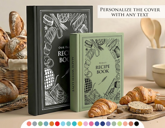 Personalized recipe book with measurement page. Write your own 366 recipes! Custom gift for birthday, gift for mom and dad. Anniversary gift