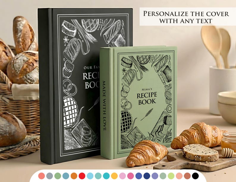 Personalized recipe book with measurement page. Write your own 366 recipes! Custom gift for birthday, gift for mom and dad. Anniversary gift image 1