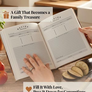 Personalized recipe book with measurement page. Write your own 366 recipes! Custom gift for birthday, gift for mom and dad. Anniversary gift image 18