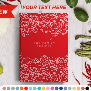 Personalized recipe book with measurement page. Write your own 228 recipes! Custom gift for birthday, gift for mom and dad. Anniversary gift