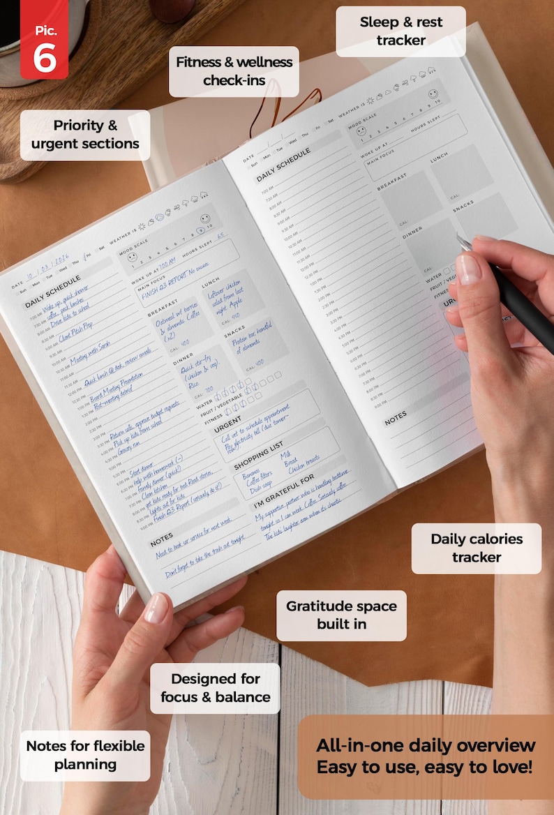 Personalized 2026-2027 Planner: Custom Agenda, Weekly Goals Journal imagen 6