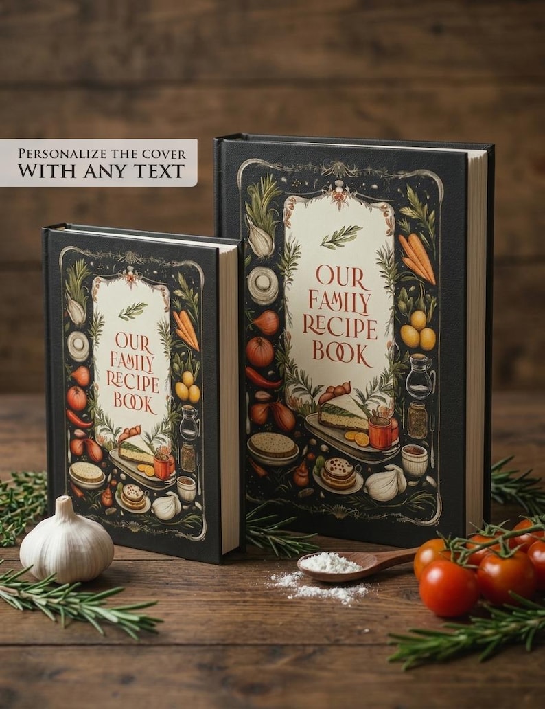 Personalized Recipe Journal: Family Recipe Book for 228+ recipes. Custom Blank Cookbook image 1