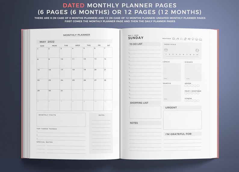 20222023 / 20232024 Daily Planner. Customized Yearly Journal Etsy