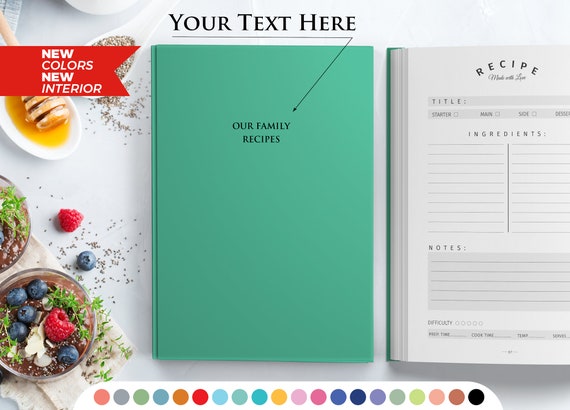 Personalized Recipe Book With Measurement Page. Write Your Own 228