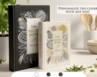 AI-free Personalized Recipe Journal: Custom Cookbook - 228 Recipe Pages. USA Quality Made Unique Blank Recipe Book