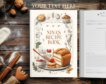 Personalized Recipe Journal: Custom Blank Cookbook, 400 Pages Recipe Book