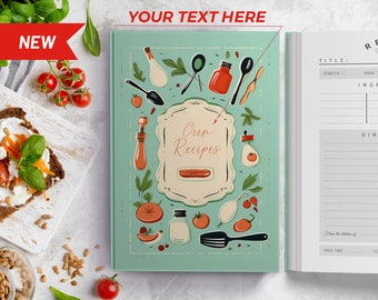 Write Your Own 228 Recipes Personalized Recipe Book With Measurement Page.  Custom Gift for Birthday, Gift for Friend, Gift for Mom and Dad 