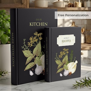 Personalized recipe book to write your own 300+ recipes! Family Recipe Journal