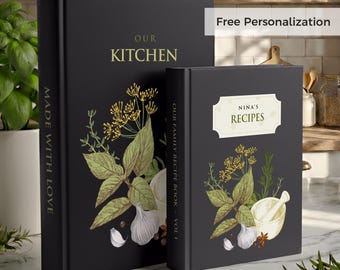 Personalized recipe book to write your own 300+ recipes! Family Recipe Journal