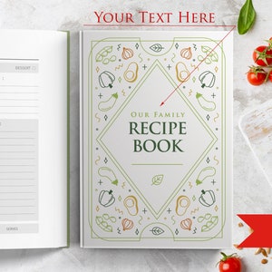 Personalized recipe book with measurement page. Write your own 228 recipes! Custom gift for birthday, gift for mom and dad. Anniversary gift