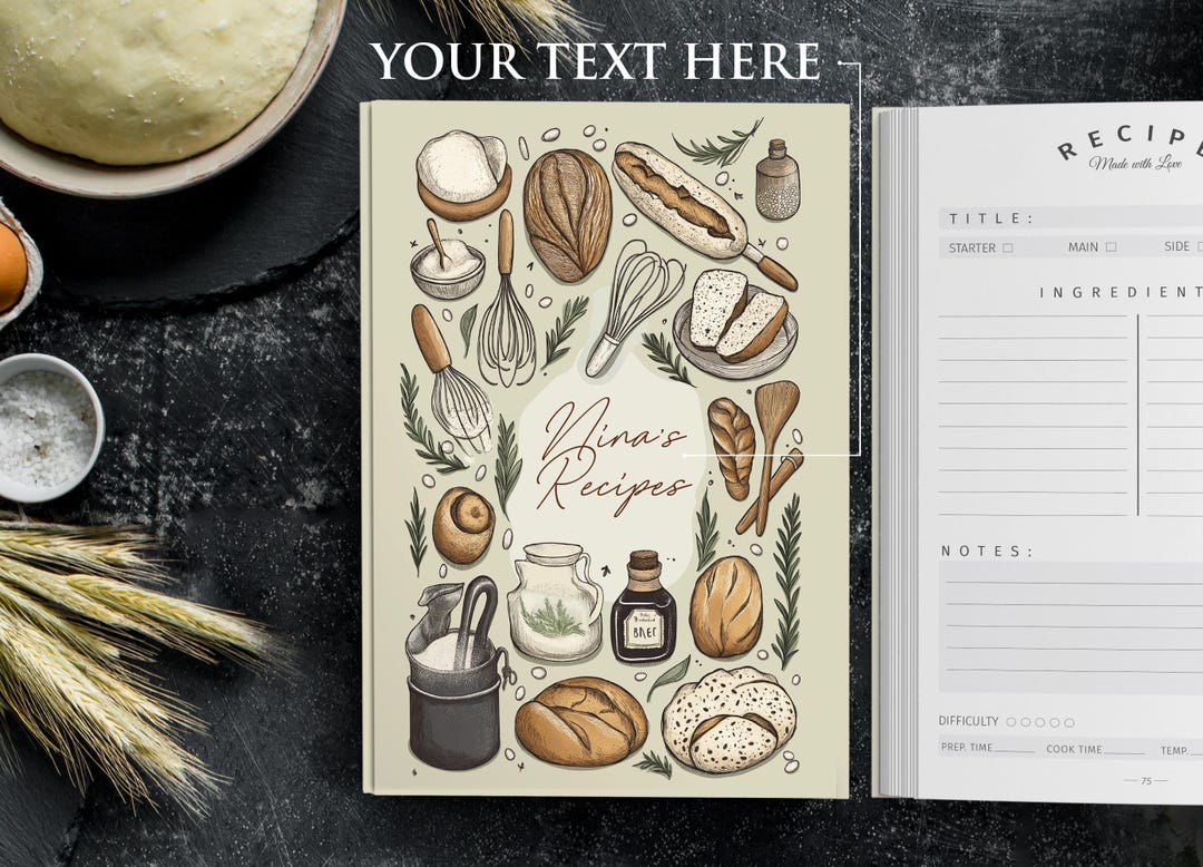 Personalized Recipe Journal: Custom Cookbook, 114/228 Recipe Pages - Etsy