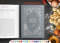 Personalized recipe book with measurement page. Write your own 228 recipes! Custom gift for birthday, gift for mom and dad. Anniversary gift