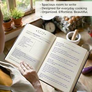 AI-free Personalized Recipe Journal: Custom Cookbook - 228 Recipe Pages. USA Quality Made Unique Blank Recipe Book image 7