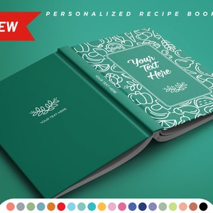 Personalized recipe book with measurement page. Write your own 228 recipes! Custom gift for birthday, gift for mom and dad. Anniversary gift