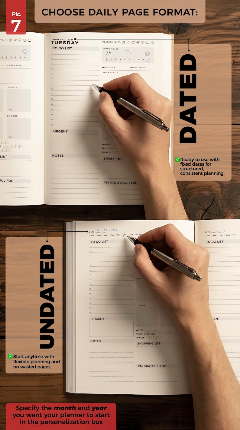 Personalized 2026-2027 Planner: Custom Agenda, Weekly Goals Journal imagen 7