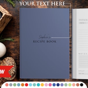 Personalized recipe book with measurement page. Write your own 228 recipes! Custom gift for birthday, gift for mom and dad. Anniversary gift