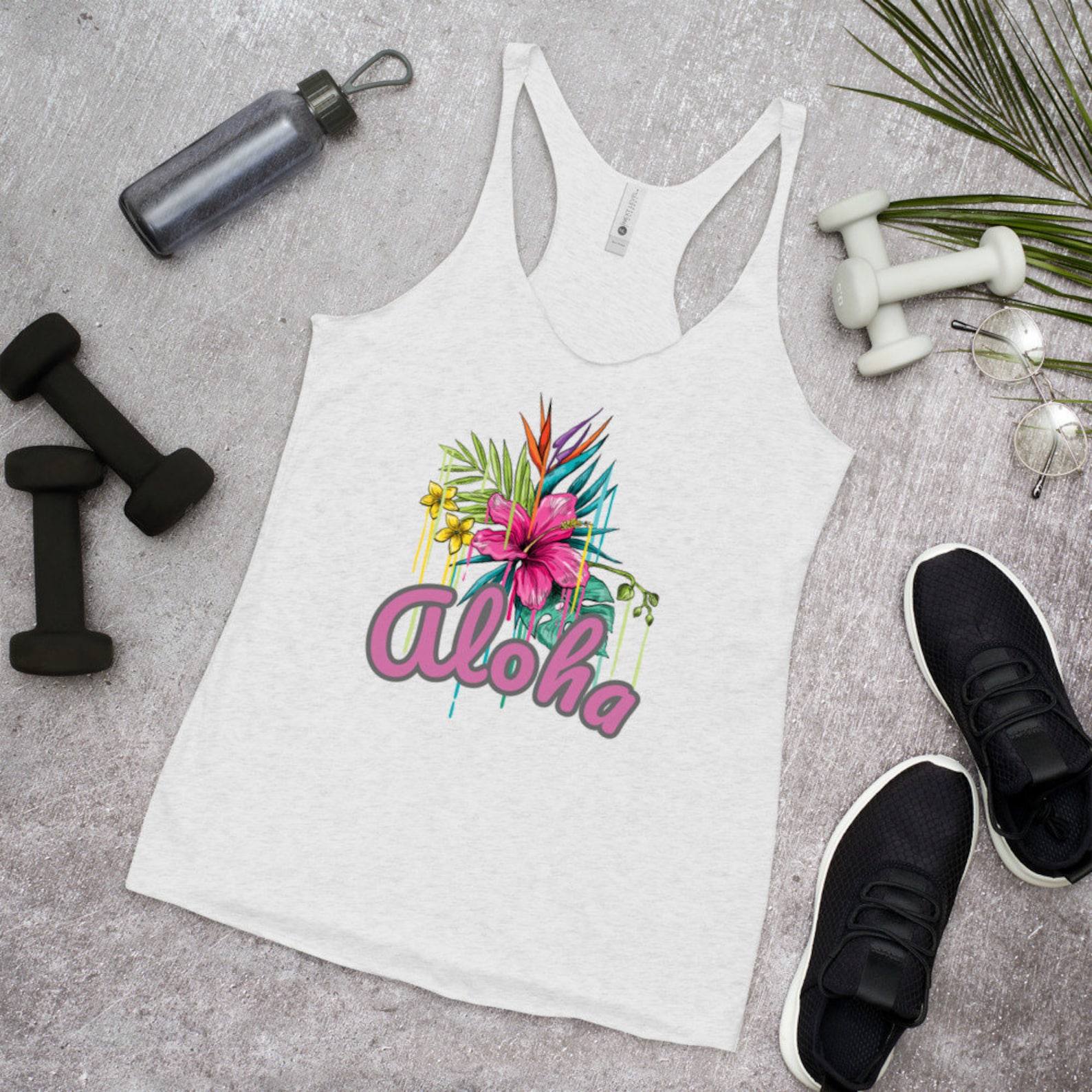 Women's Racerback Aloha Hawaiian Tank Top Etsy
