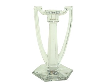 Candle Stick Vintage Glass Candle Holder Antique Art Deco Style Cut Glass Dinner Candle