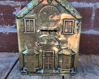 Vintage Messing Geld Sparkasse Haus