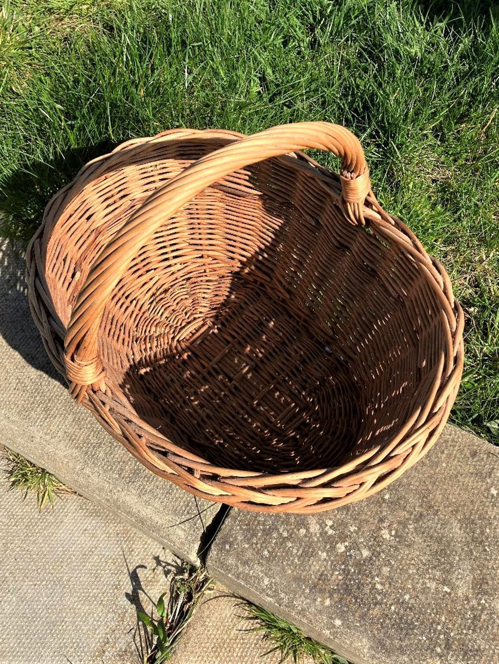 Vintage Wicker Cane Shopping Basket Etsy UK