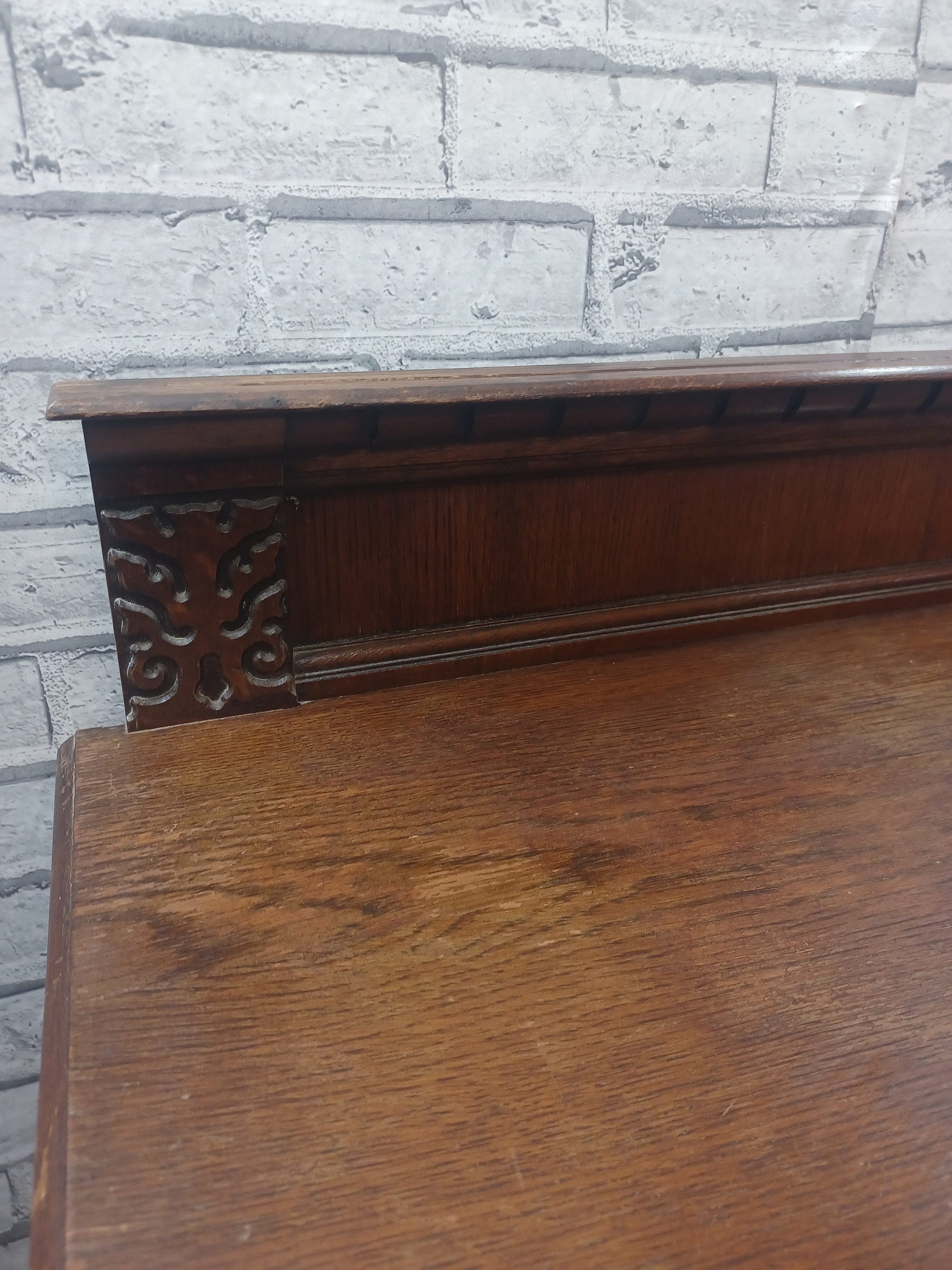 Vintage Dark Oak Sideboard Large Ornate 2 Door Storage Drawer Etsy UK
