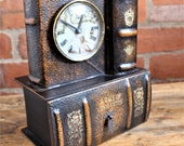 Clock Desk Mantle Vintage Theme Novelty Book Charles Dickens design