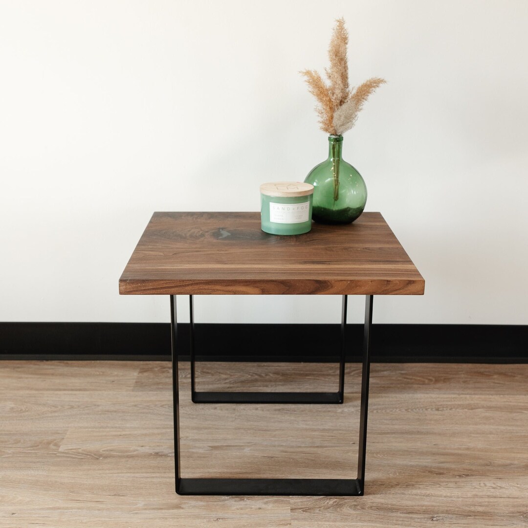 Black Walnut Ushaped End Table Coffee Table Walnut Wood Etsy