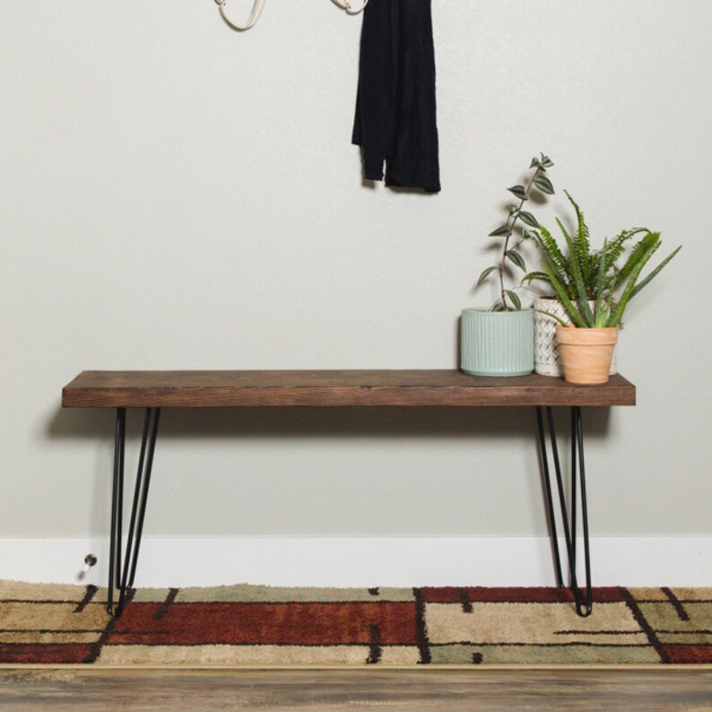 Entryway Bench Hairpin Leg Bench Farmhouse Bench Rustic Etsy