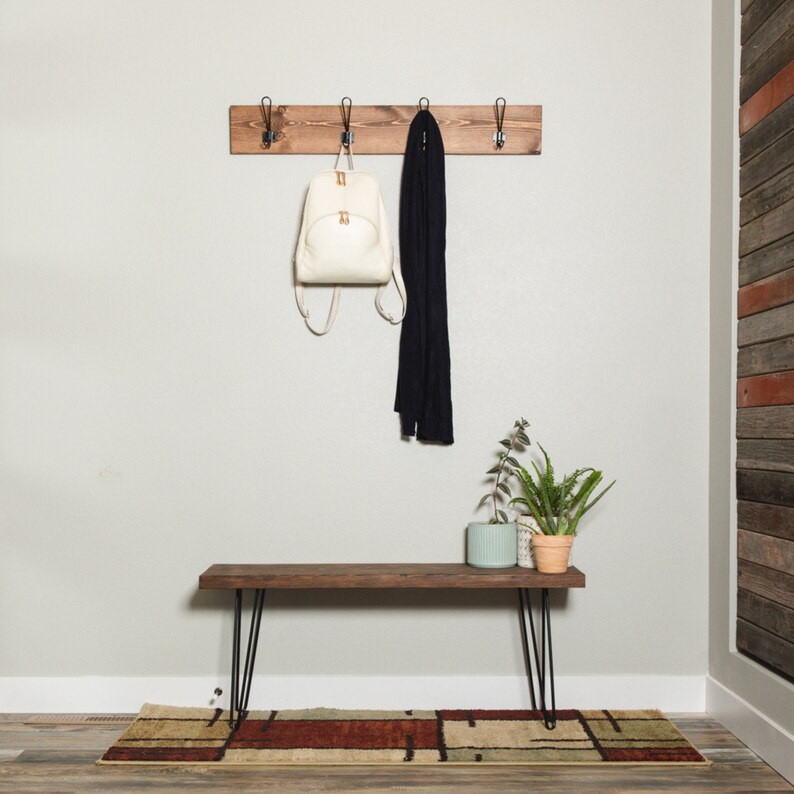 Entryway Bench Hairpin Leg Bench Farmhouse Bench Rustic Etsy