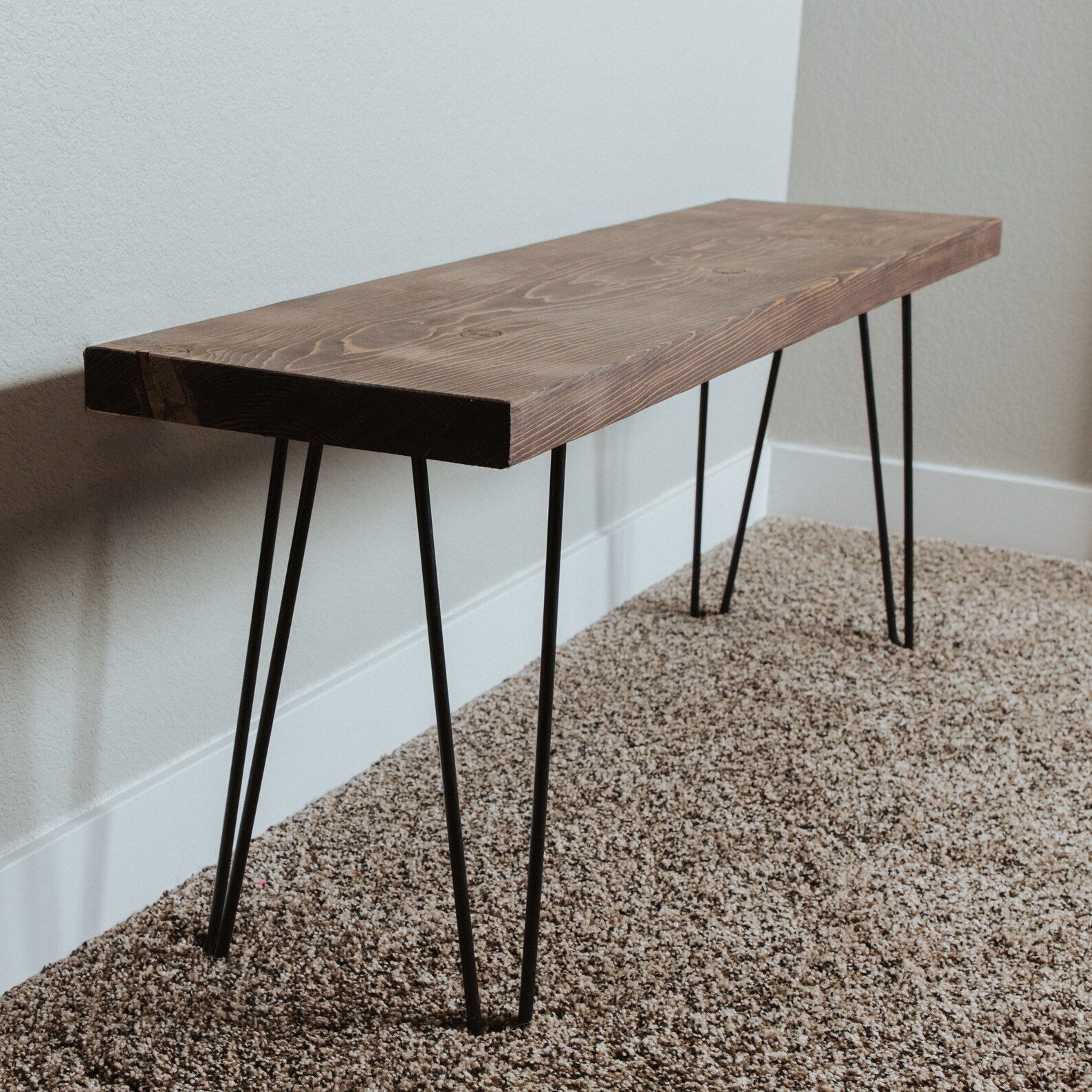 Entryway Bench Hairpin Leg Bench Farmhouse Bench Rustic Etsy