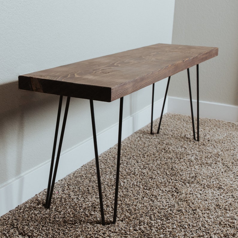 Entryway Bench Hairpin Leg Bench Farmhouse Bench Rustic Etsy