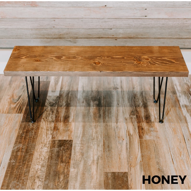 Entryway Bench Hairpin Leg Bench Farmhouse Bench Rustic Etsy