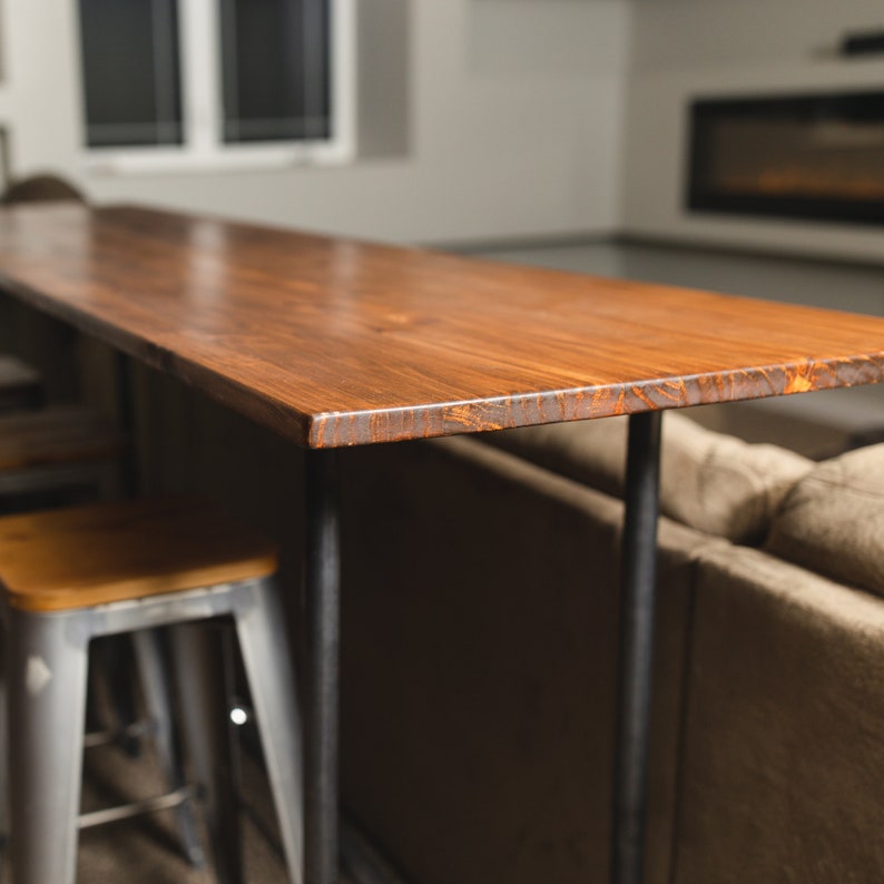 Industrial Wood Sofa Bar Table Farmhouse Bar Rustic Bar Etsy