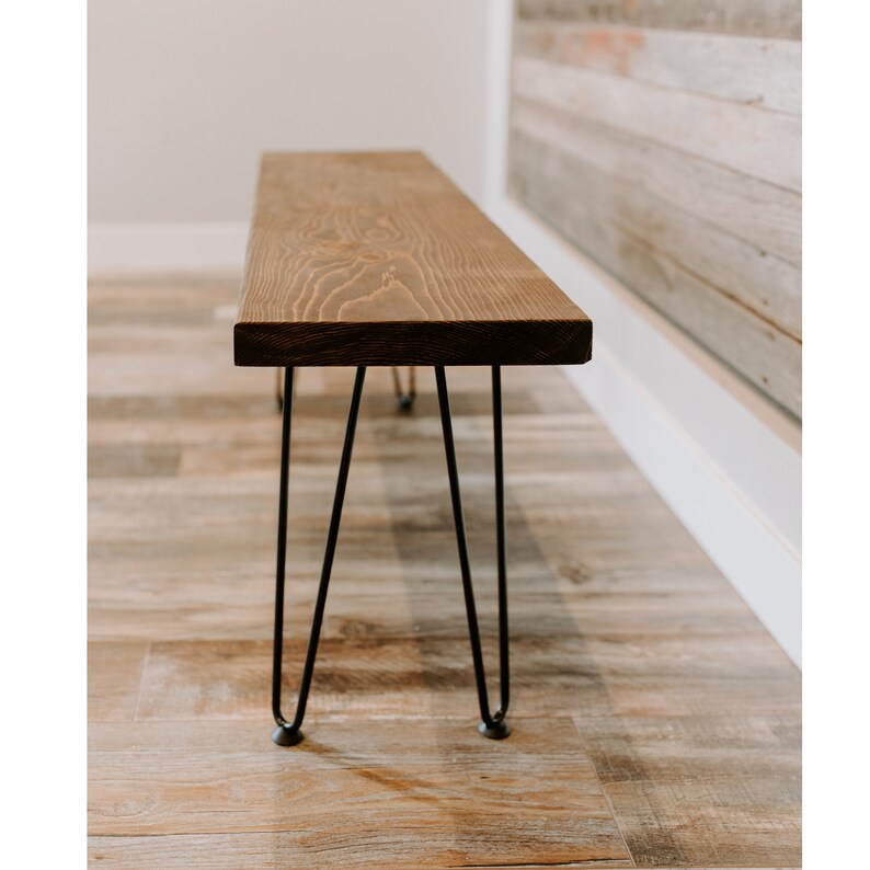 Entryway Bench Hairpin Leg Bench Farmhouse Bench Rustic Etsy