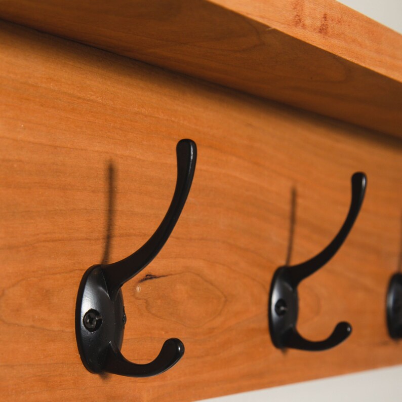Quality Hardwood Coat Rack With Top Shelf Wall Coat Rack With Etsy