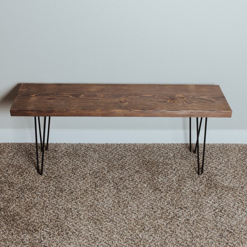 Entryway Bench Hairpin Leg Bench Farmhouse Bench Rustic Etsy