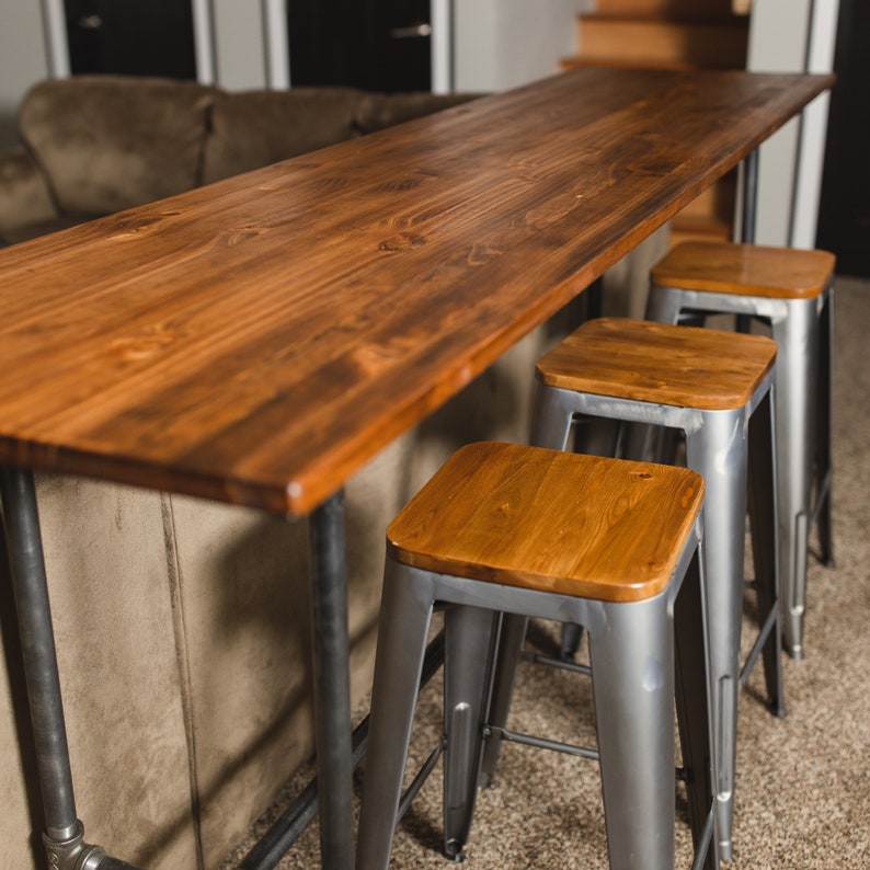 Industrial Wood Sofa Bar Table Farmhouse Bar Rustic Bar Etsy