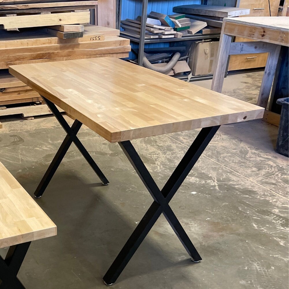 The Hardwood Xleg Desk QUICKSHIP Xdesk Hardwood Desk Etsy