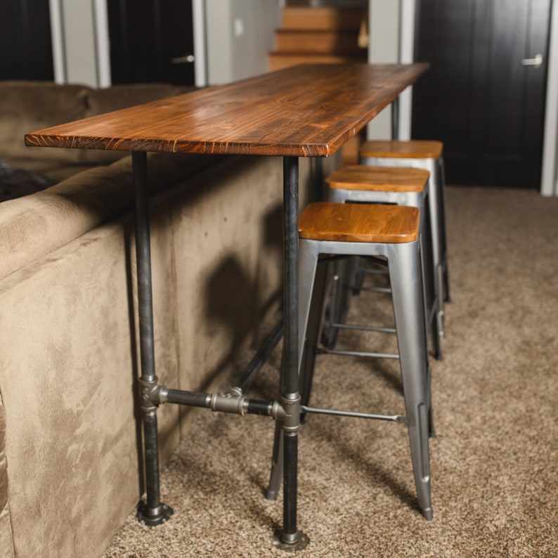 Industrial Wood Sofa Bar Table Farmhouse Bar Rustic Bar Etsy