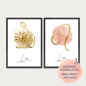 Leo Zodiac Star Sign Print, Celestial Prints, Leo Gifts, Birthday Gift Ideas, Leo Horoscope, Astrology Poster, Zodiac Prints, Leo Wall Art