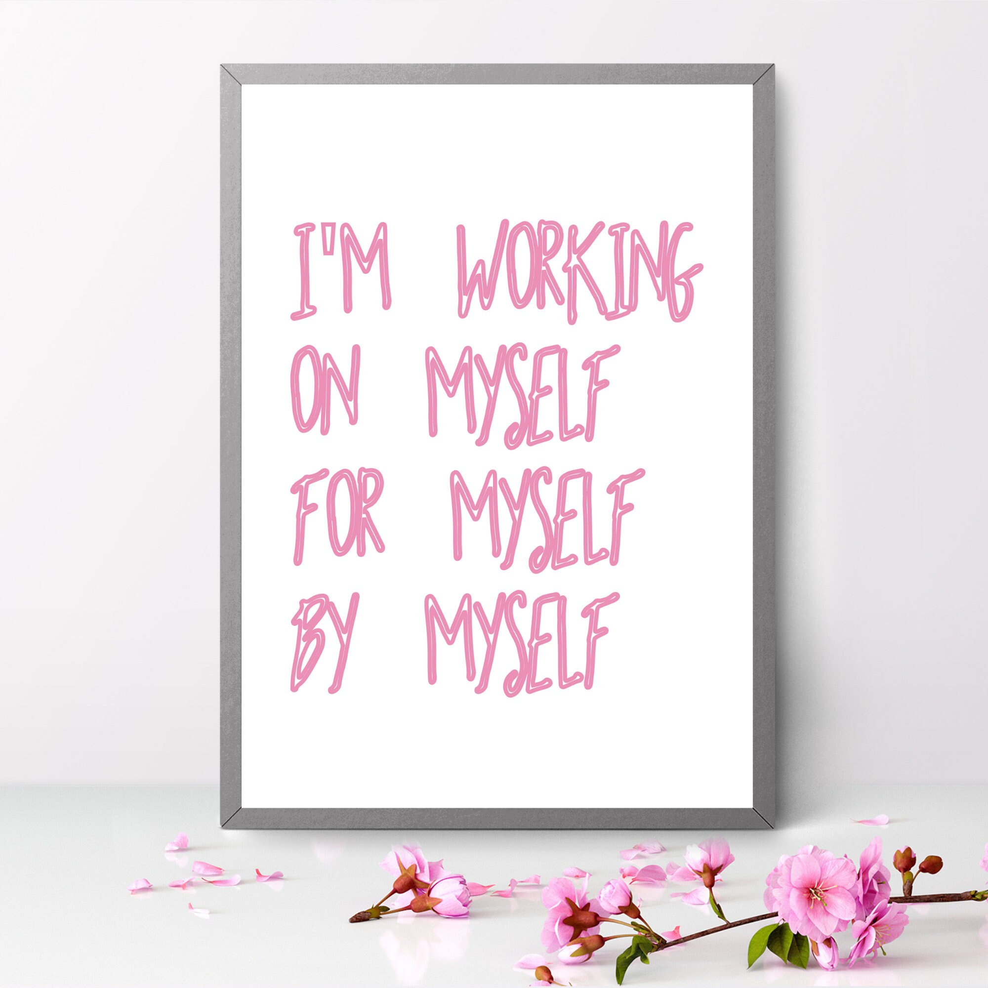 Pink motivational wall art affirmation poster pink Etsy