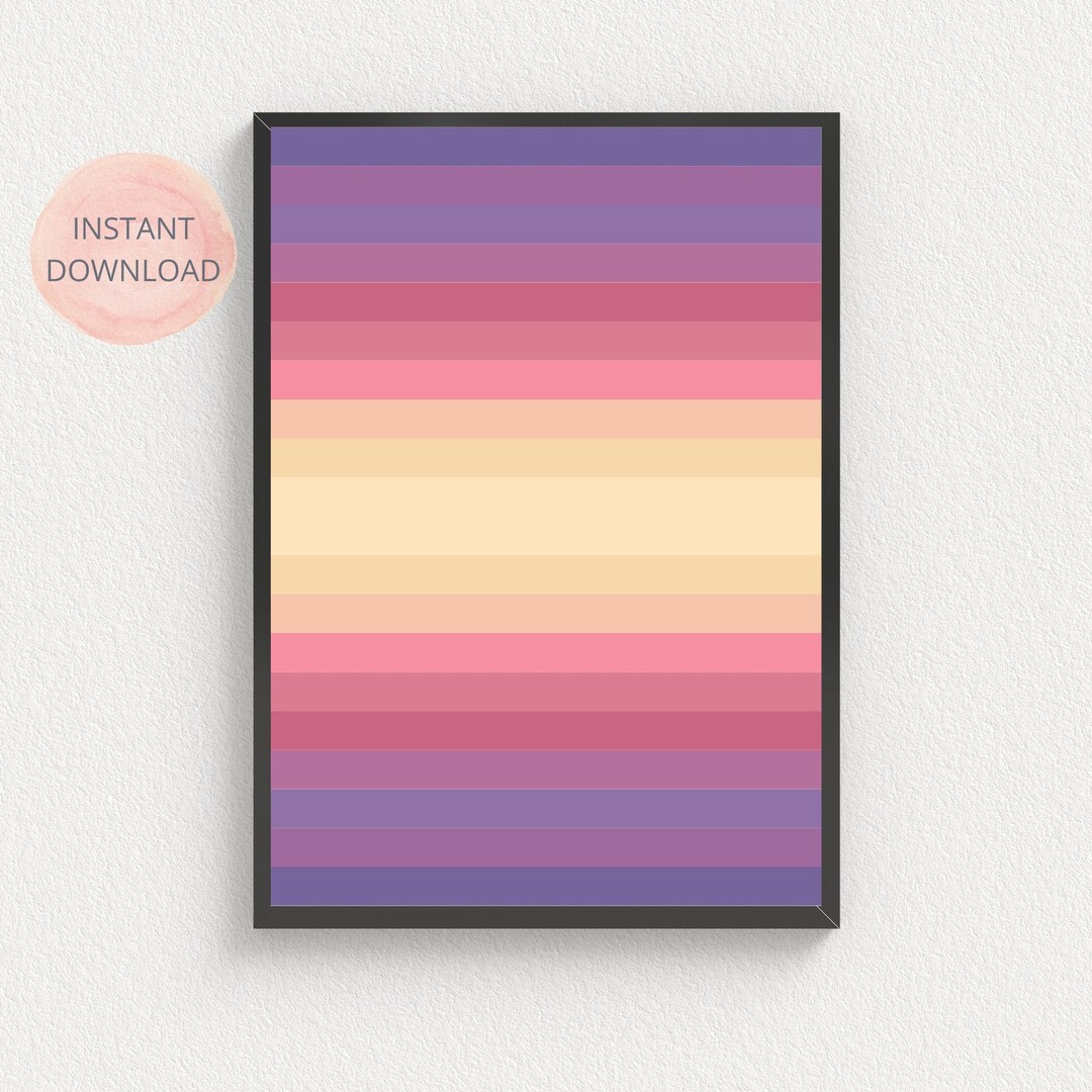 Purple Gradient Wall Art Purple Wall Decor Sunset Gradient Poster