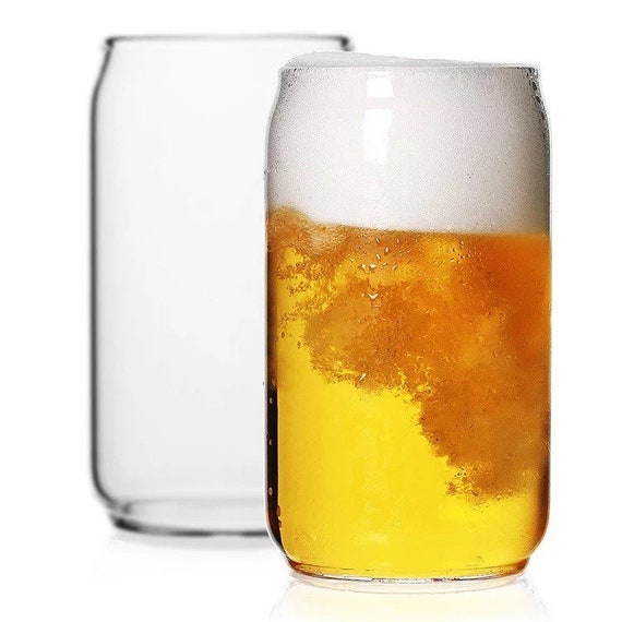 Can Shaped Pint Glass, Beer Can Shaped Glass Tumbler, Pint Glass, Iced  Coffee Glass, Cocktail Glass Set, Craft Beer Gift, Gift for Dad 