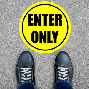 Pack - Floor Vinyl Decals Enter Only Stickers Commercial Business Signage Directional Signs Restaurants Company Stores